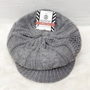 NEW ISOTONER WOMENS OXFORD HEATHER GREY CASUAL KNIT HAT One size